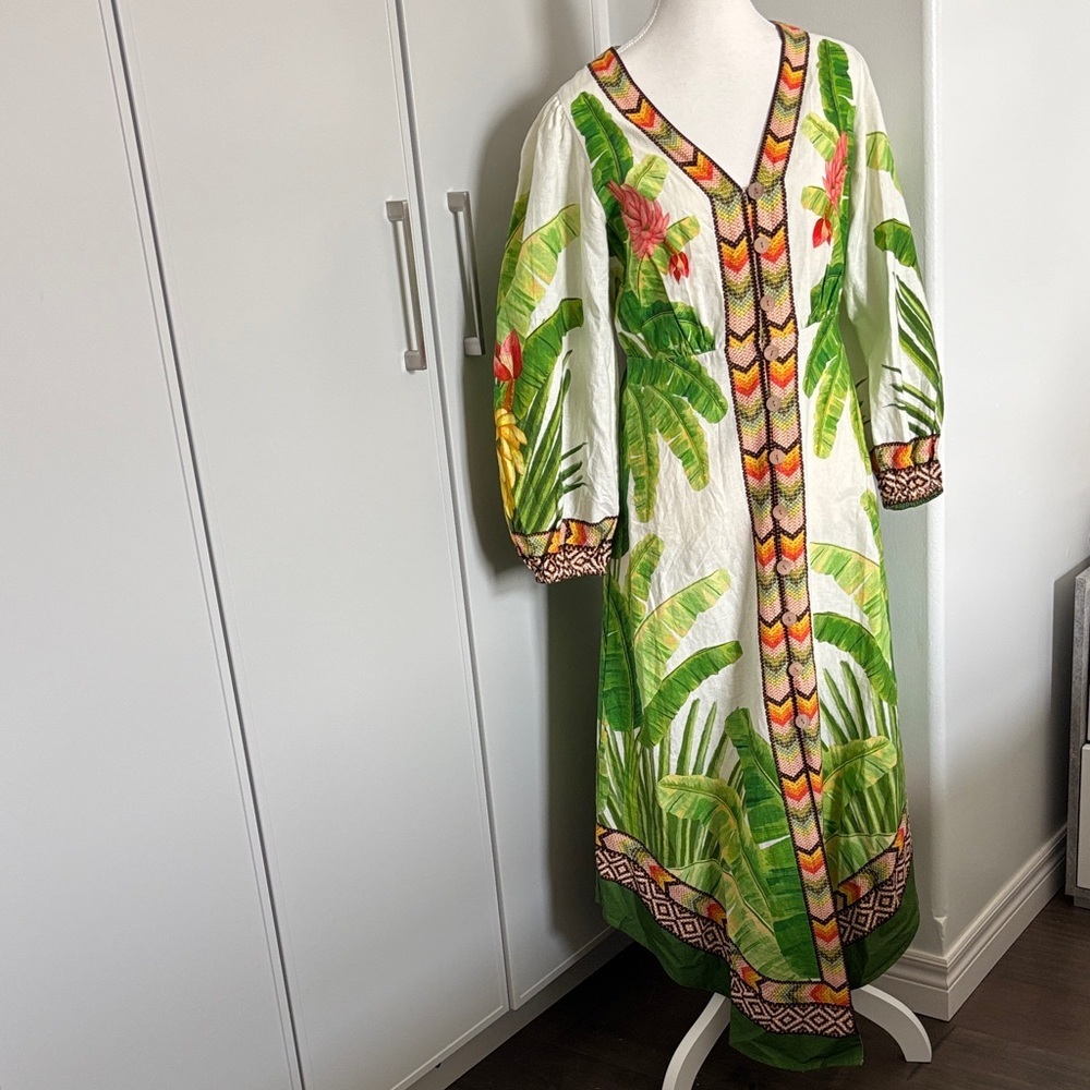 FARM Rio Tropical Leaf and Floral Maxi Dress - Picture 4 of 16